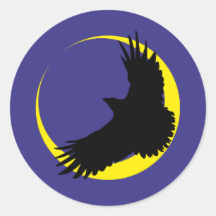 Adesivo Corvos lua meia-lua raven crescent moon