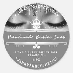 Adesivo Cosméticos de sabão de manteiga Cinza princesa r