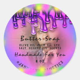 Adesivo Cosméticos de sabão de manteiga Foto holográfica f