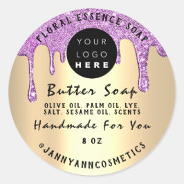 Adesivo Cosméticos de sabão de manteiga, púrpura, feitos à