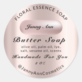 Adesivo Cosméticos de sabão de manteiga Rosa social de pro