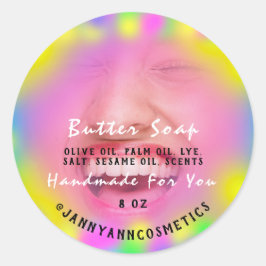 Adesivo Cosméticos de sabão de manteiga Sorriso Holográfic