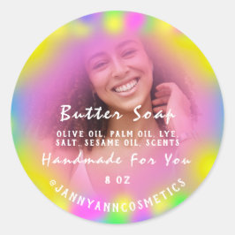 Adesivo Cosméticos de sabão-manteiga Foto Hológrafo Rosa G