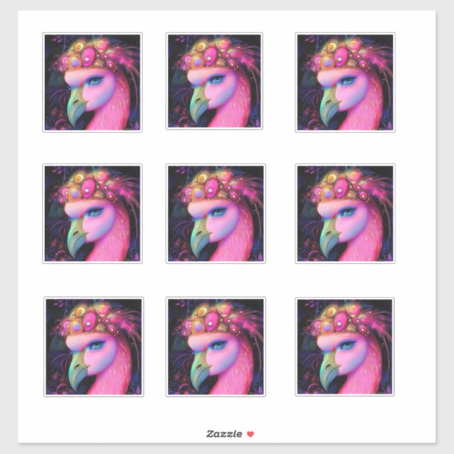 Adesivo Cosmic Flamingo Queen (Folha)