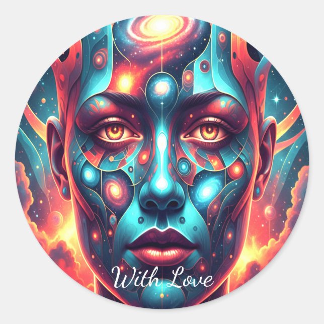 Adesivo Cosmic Mosaic Face "With Love" (Frente)