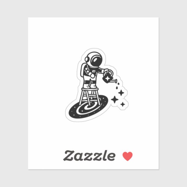 Adesivo Cosmic Rain – Astronaut Watering Stars Sticker  (Folha)