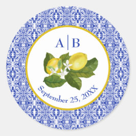 Adesivo Costa Amalfitana I Limão Italiano & Azulejo Azul M