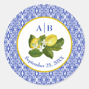Adesivo Costa Amalfitana I Limão Italiano & Azulejo Azul M