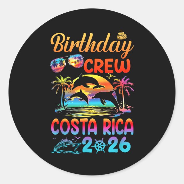 Adesivo Costa Rica Birthday Trip Vacation 2026 Matching Gr (Frente)