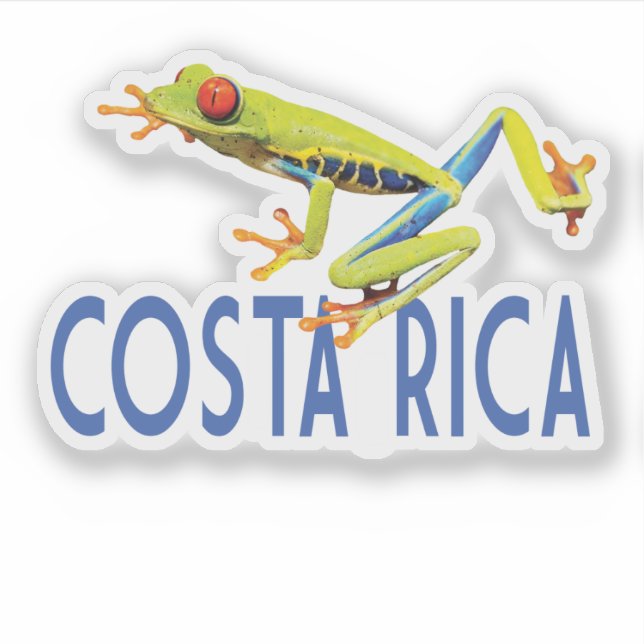 Adesivo Costa Rica com sapo de olhos vermelhos (Frente)