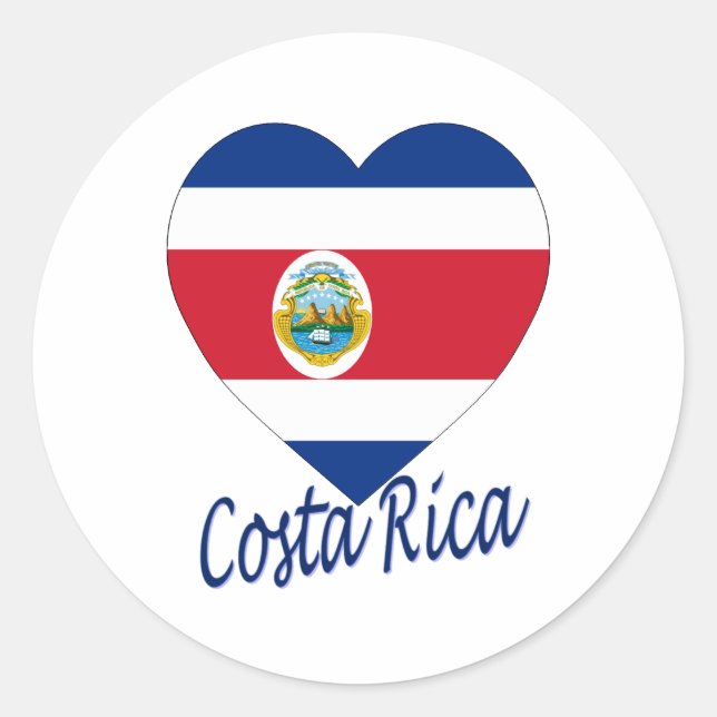 Adesivo Costa Rica Flag Heart (Frente)