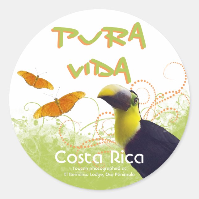 Adesivo Costa Rica Pura Vida Toucan Stickers (Frente)