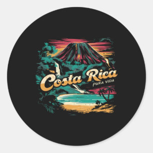 Adesivo Costa Rica Vintage 70s Família de Trás Retro