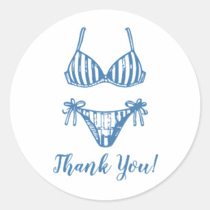 Adesivo Costeira Minimalista Blue Bikini Obrigado