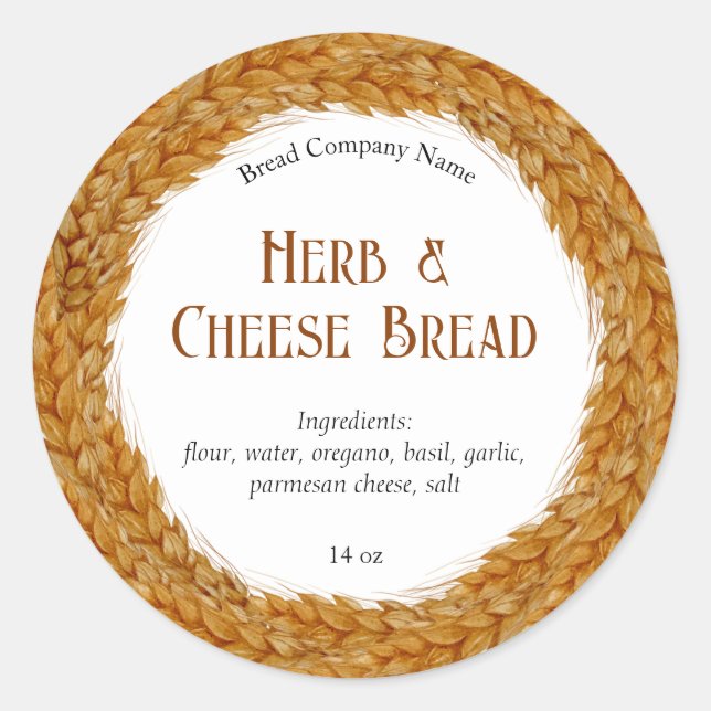 Adesivo Costume Comercial De Pão De Pão De Trigo Russo (Frente)