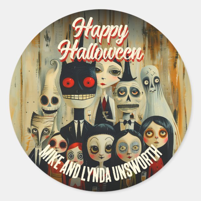 Adesivo Costumes Coquetéis 50 Envelope Halloween Selo (Frente)