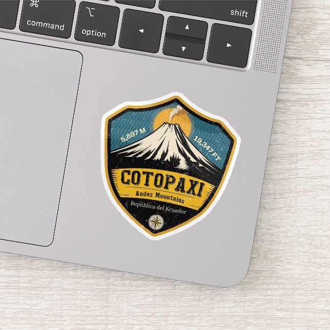 Adesivo Cotopaxi Volcano Ecuador National Park Badge (Detalhe)