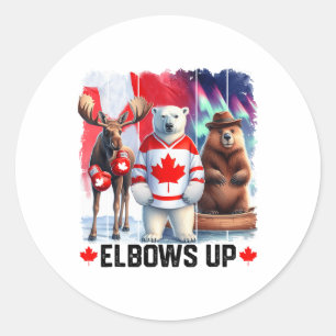 Adesivo Cotovelos Acima Bandeira do Canadá Hockey Castor E