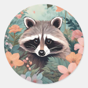 Adesivo Cottagecore Cute Raccoon