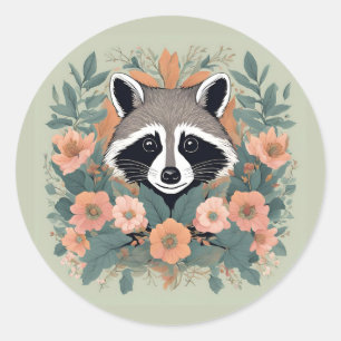 Adesivo Cottagecore Cute Raccoon
