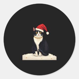 Adesivo Cottagecore Gato Tuxedo Divertido Xmas Estético Pa