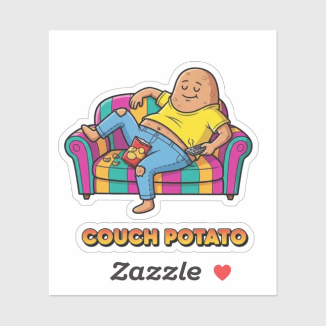 Adesivo Couch Potato Lazy Person (Folha)