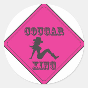 Adesivo Cougar Rosa Cruzando Cowgirl