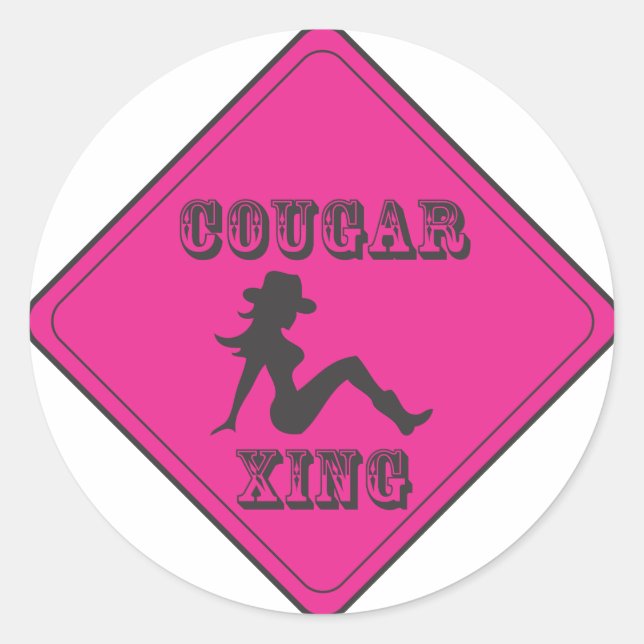 Adesivo Cougar Rosa Cruzando Cowgirl (Frente)