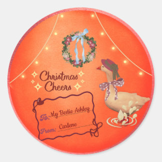 Adesivo Country Christmas Goose Ornament - rustic gift tag