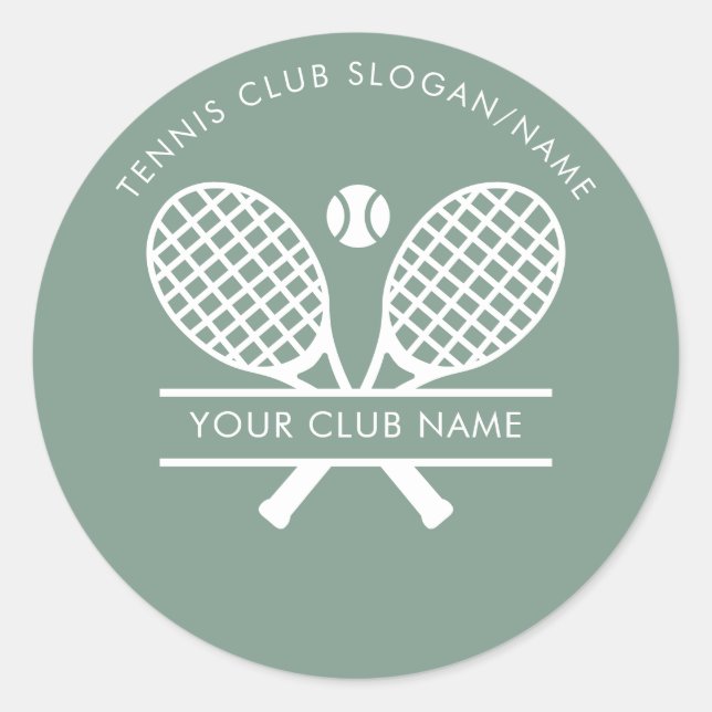 Adesivo Country Club Name Tennis Team Sage Green Custom (Frente)