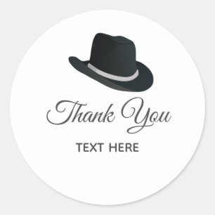 Adesivo Country Hat e Calliografia em Branco Obrigado