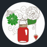 Adesivo Country Mason Jar Christmas Sticker<br><div class="desc">Country Mason Jar Christmas Sticker</div>