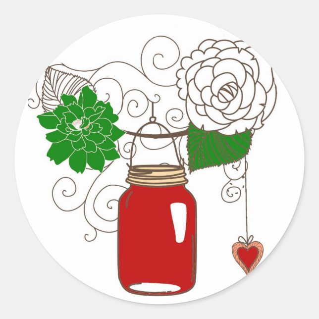 Adesivo Country Mason Jar Christmas Sticker (Frente)