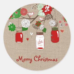 Adesivo Country Mason Jar Christmas Sticker no falso Burla