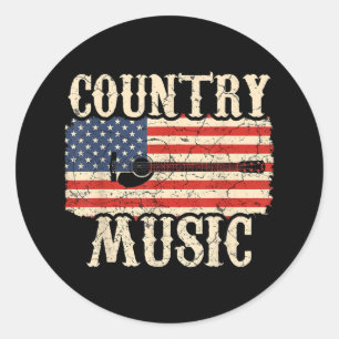 Adesivo Country Music Guitar American Flag Gift
