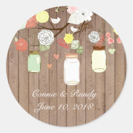 Adesivo Country Rustic Mason Jar no Sticker de Casamento d