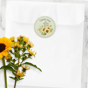 Adesivo Country Sunflower Obrigado