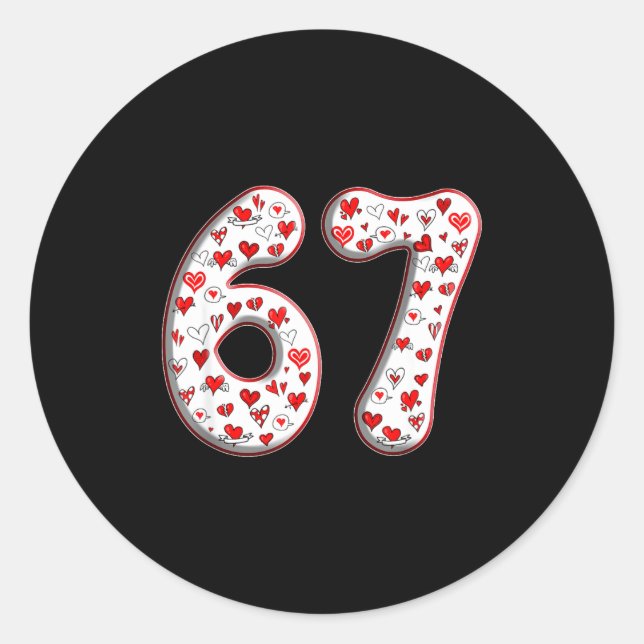 Adesivo Couple Costume Duo 67 Meme Six Seven Valentines Da (Frente)