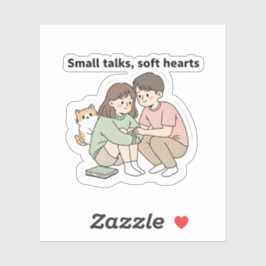 Adesivo Couple with Pet – Small Talks Soft Hearts Design, 