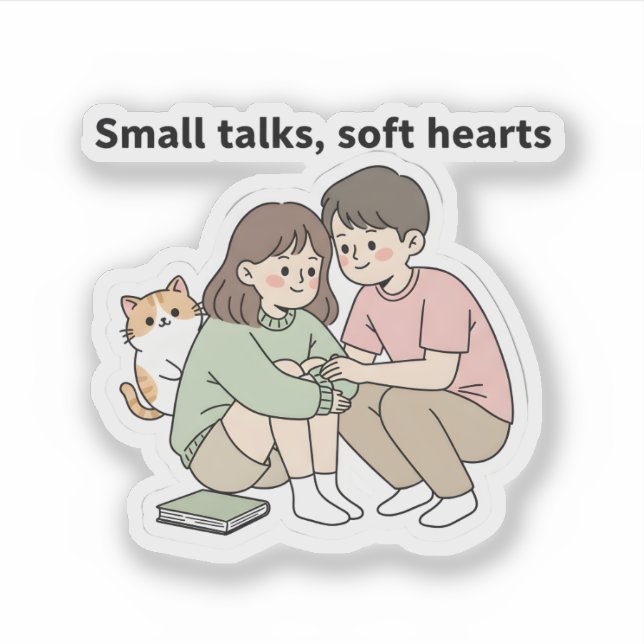 Adesivo Couple with Pet – Small Talks Soft Hearts Design,  (Frente)