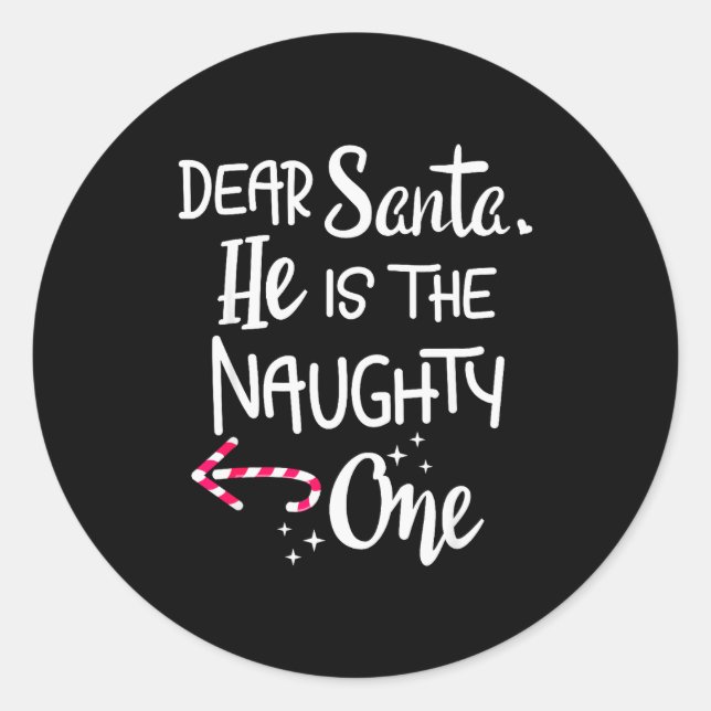 Adesivo Couples Christmas Santa He Is The Naughty One Funn (Frente)