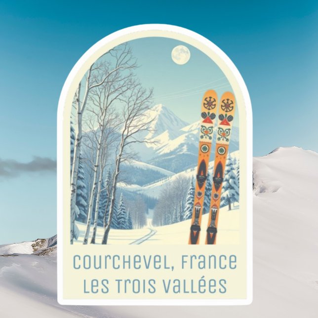 Adesivo Courchevel França, lembrança de esqui (Criador carregado)