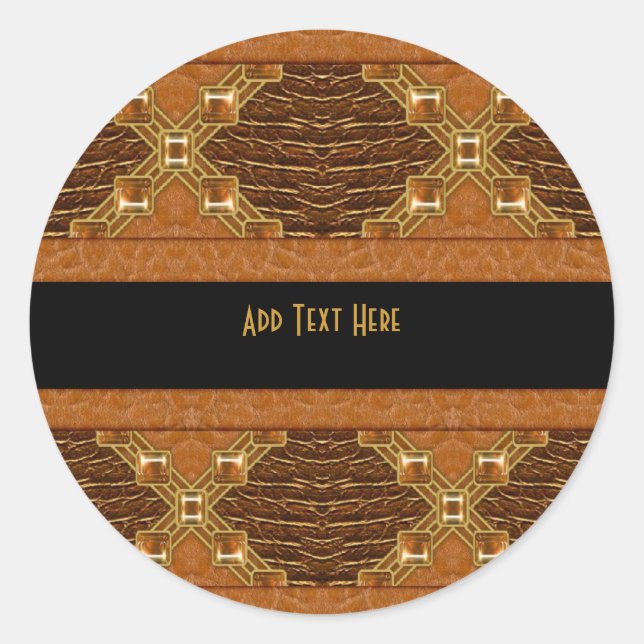 Adesivo Couro Dourado Preto (Frente)