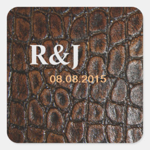 Adesivo couro selvagem do jacaré do marrom do crocodilo d