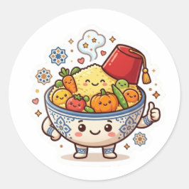 Adesivo Couscous Marroquino Kawaii - Comida Tradicional Fo