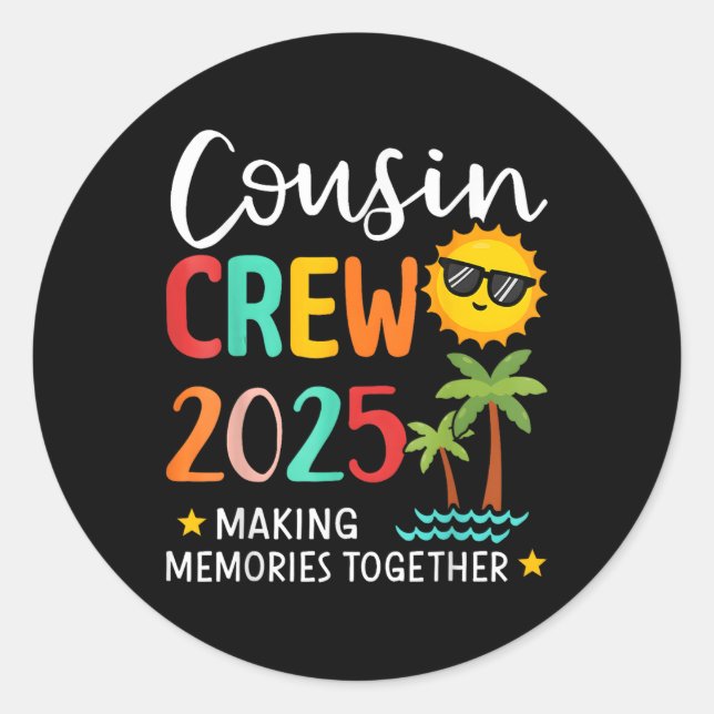 Adesivo Cousin Crew 2025 Memórias do Fazer Família Summer  (Frente)