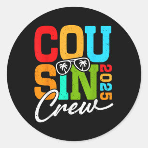 Adesivo Cousin Crew 2025 Para Férias De Verão Familiares E