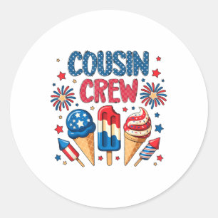 Adesivo Cousin Crew 4 De Julho Sorvete Crianças Patriotas 