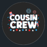 Adesivo Cousin Crew 4th of July Patriotic American Family<br><div class="desc">Cousin Crew 4th of July Patriotic American Family Matching Gift. Perfect gift for your dad,  mom,  papa,  men,  women,  friend and family members on Thanksgiving Day,  Christmas Day,  Mothers Day,  Fathers Day,  4th of July,  1776 Independent day,  Veterans Day,  Halloween Day,  Patrick's Day</div>