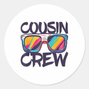 Adesivo Cousin Crew Camisa Adultos Crianças Correspondente
